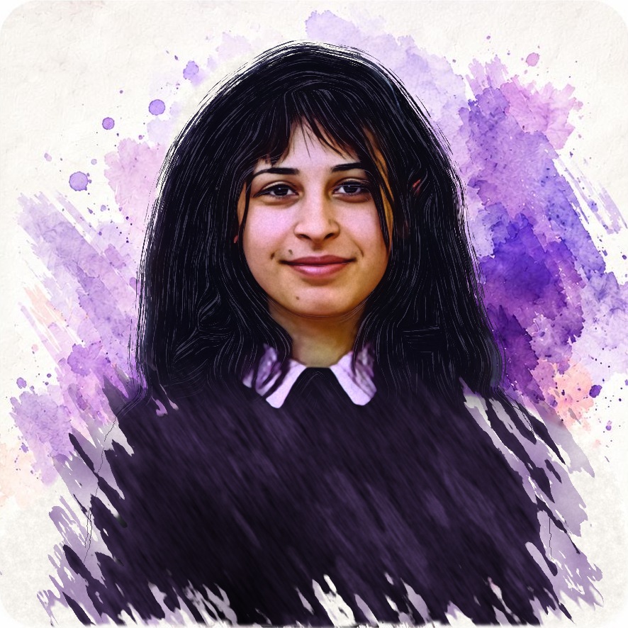 Illustrated portrait of Bettina G.