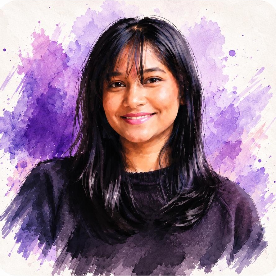 Illustrated portrait of Rachael F.