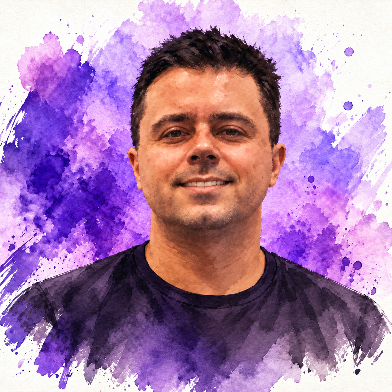 Illustrated portrait of Jesse F.